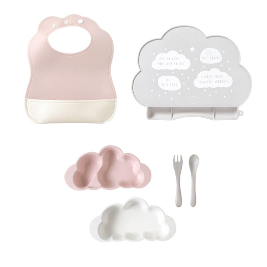 mamamanma(マママンマ)&マロービブ お食事3点セット ピンク