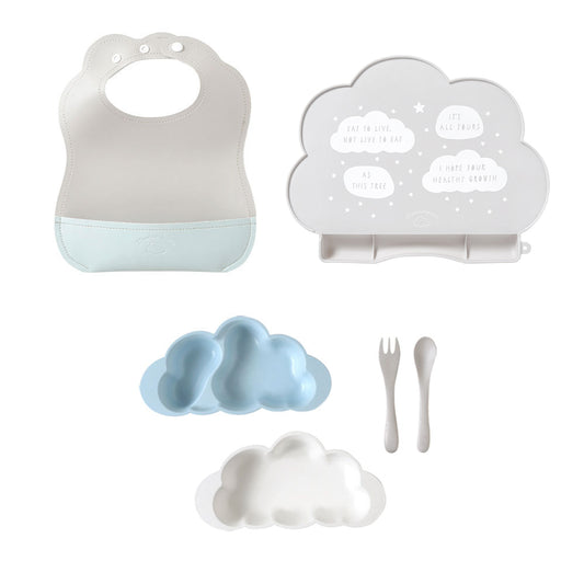 mamamanma(マママンマ)&マロービブ お食事3点セット ブルー