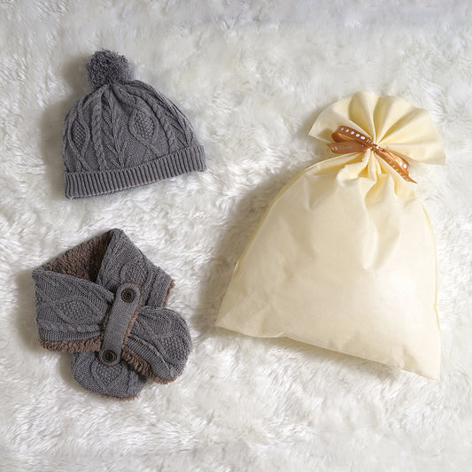 帽子とマフラーギフトセット グレー●