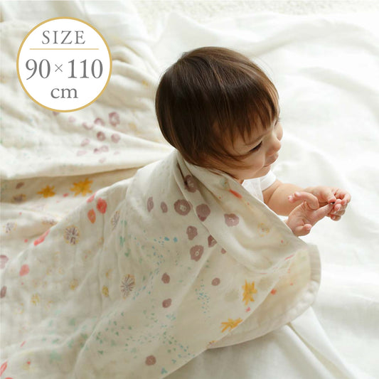 アメザイク ガーゼケット(ベビーサイズ) ふくふくガーゼ(6重ガーゼ) / 名入れ刺繍可