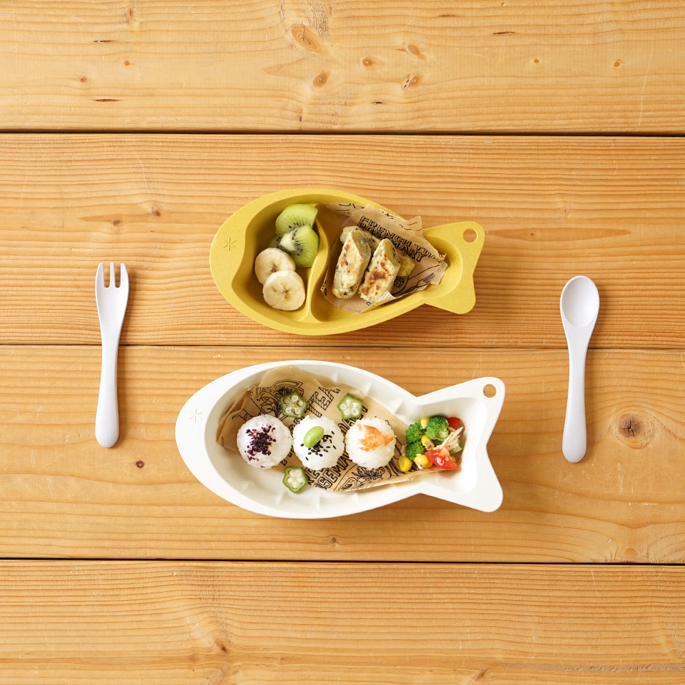 マロービブ&おさかなプレートセット テラコッタ/ おでかけお食事セット