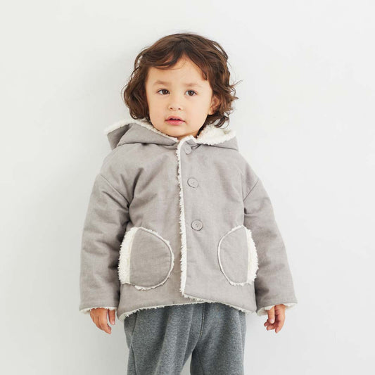 くま耳コート グレー 70-80cm・80-90cm・90-100cm