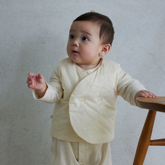 ふっくらうすわたリバーシブルベスト キナリ 新生児~90cm頃まで