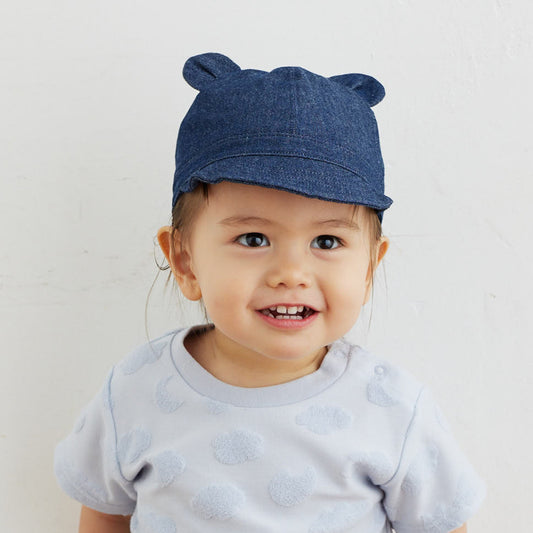 くま耳 キャップ ネイビー 頭囲44~48cm・頭囲48~52cm