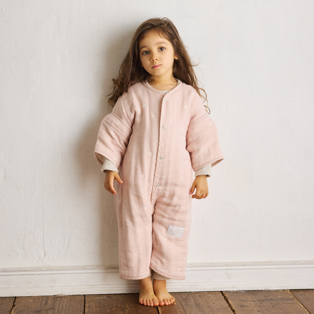 シェルピンク 6wayスリーパー ふくふくガーゼ(6重ガーゼ) / 名入れ刺繍可