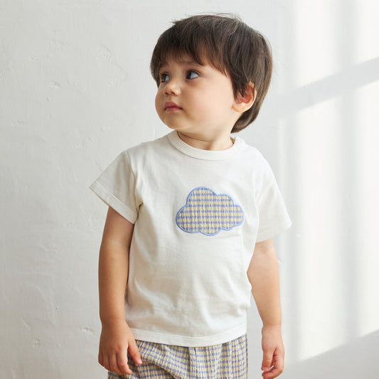 ギンガムチェックcloudTシャツ ライトブルー 80・90・100・110cm