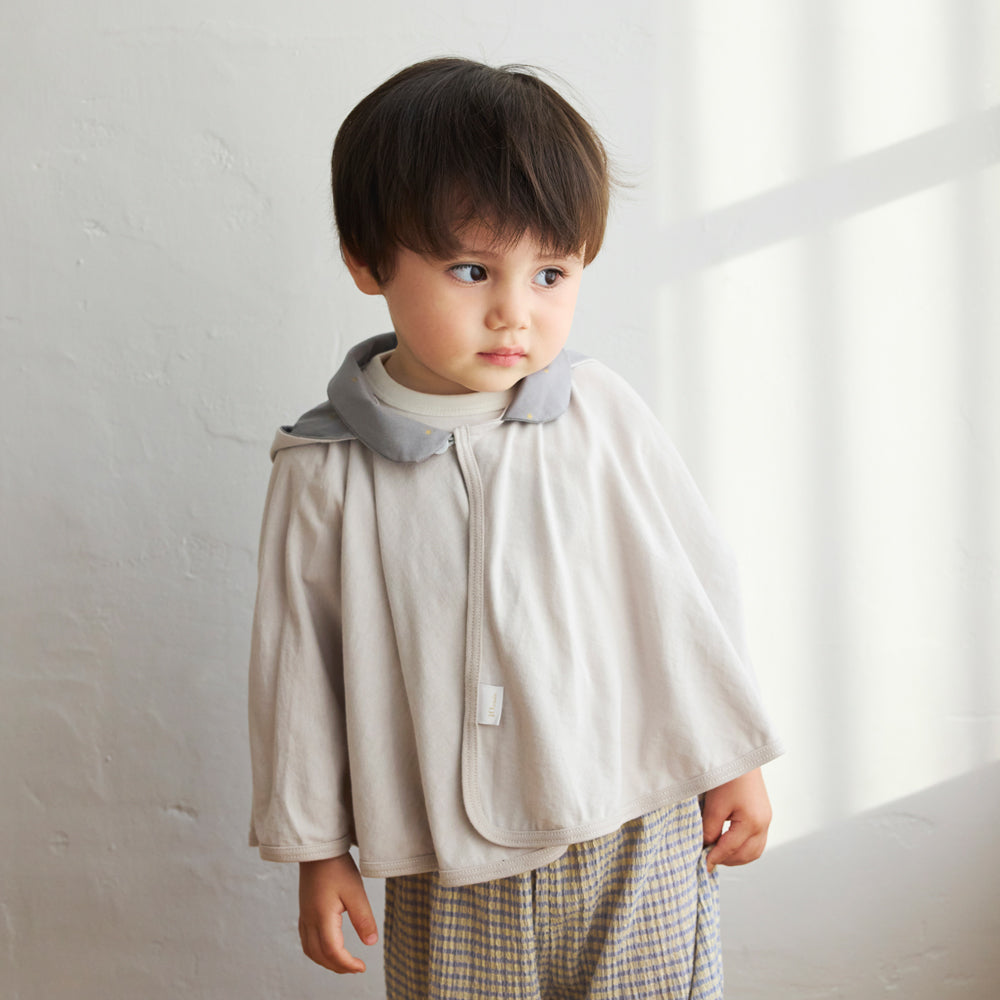 【今季分完売】UVカット ベビーマント グレー (新生児~100cm頃まで)