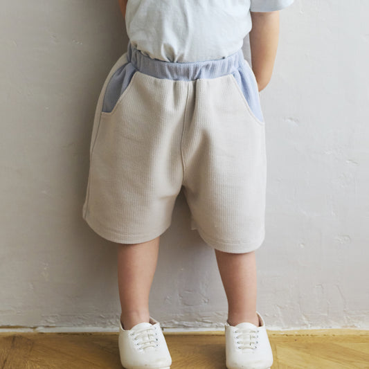 配色カノコハーフパンツ ライトグレー 80・ 90・100cm