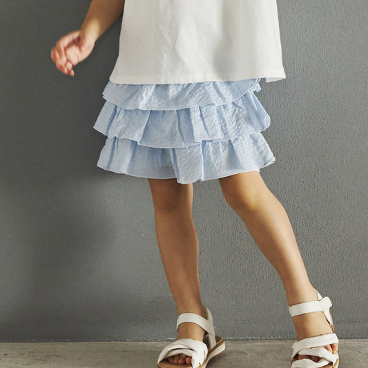 フリルティアードパンツ ライトブルー 80・90・100・110cm