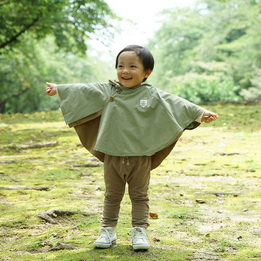 3way ベビーマント カーキ×ベージュ