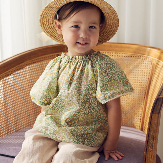 オーガニックコットンリバティブラウス イエロー 80・90・100・110cm