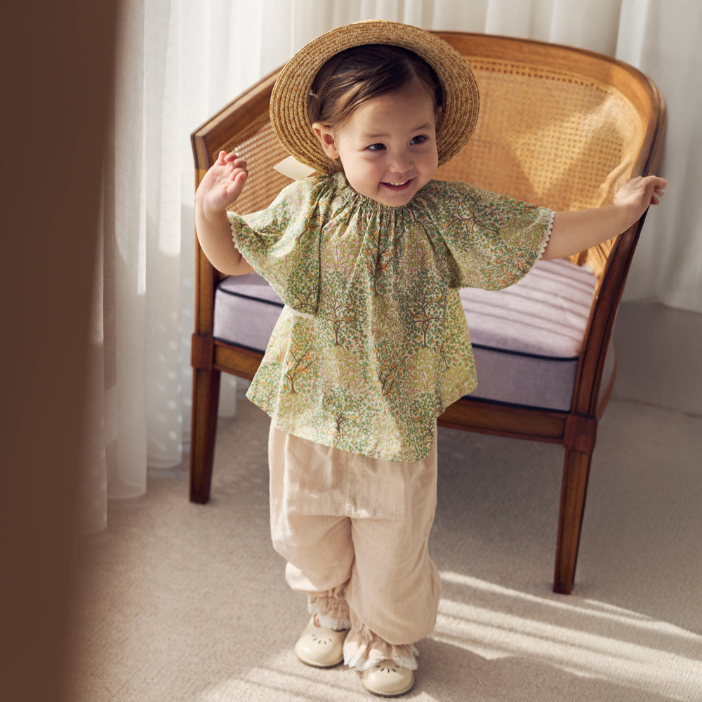 オーガニックコットンリバティブラウス イエロー 80・90・100・110cm