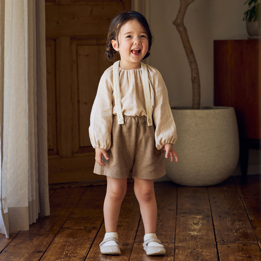 ニットサロペット ブラウン 80-90・90-100cm