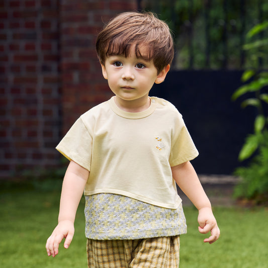 アヒル刺繍Tシャツ イエロー 80・90・100・110cm