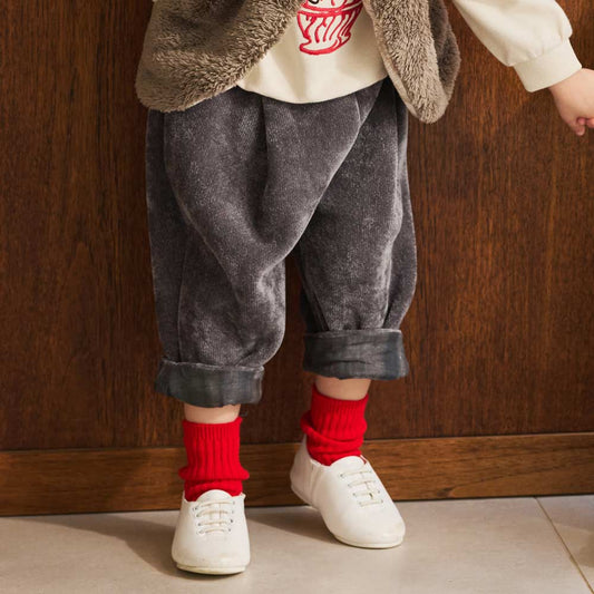 モールヤーンコクーンパンツ チャコール 80・90・100・110cm