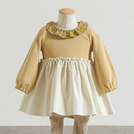 オーガニックコットンベリー刺繍襟ボディオール ブルーベリー 70cm・80cm