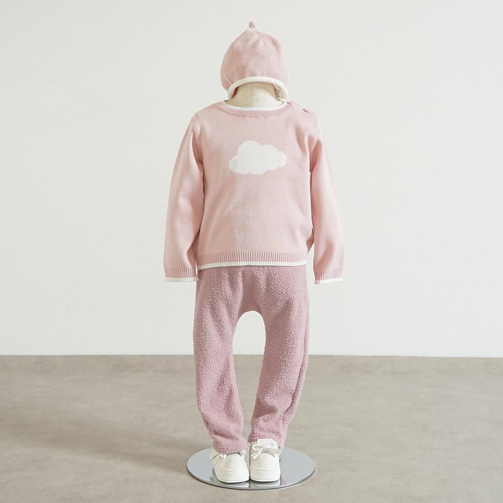 フェザーコットン ベビー帽 パウダーピンク S・M