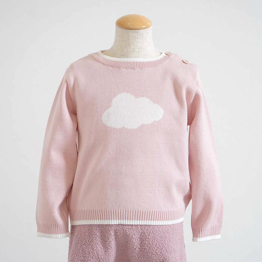 フェザーコットンcloudニットプルオーバー パウダーピンク 80・90・100・110cm