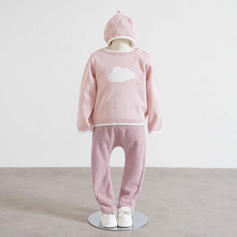 フェザーコットンcloudニットプルオーバー パウダーピンク 80・90・100・110cm