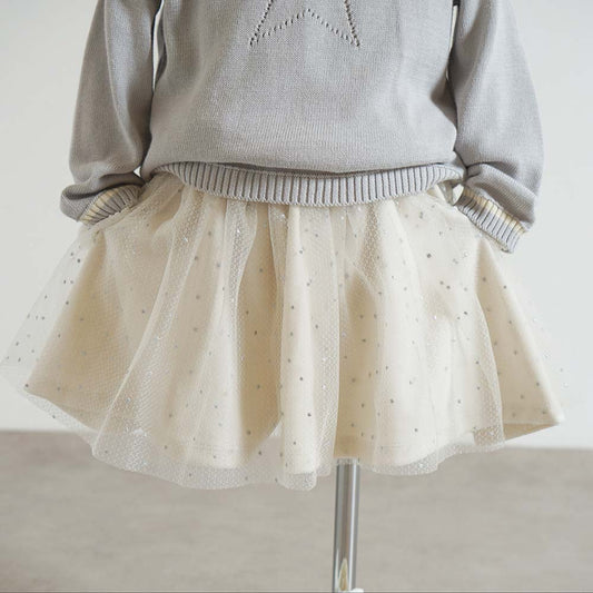 星チュールベロアキュロットパンツ ライトグレー 80-90cm・90-100cm