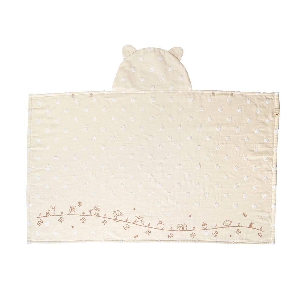 バスポンチョ りんご オーガニックコットン Hoppetta/ 名入れ刺繍可 sdgs