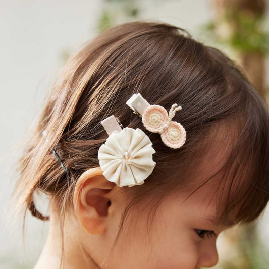ちょうちょ ヘアクリップセット ピンク