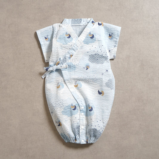 甚平2wayドレス 50-70cm ブルー tensei_天青