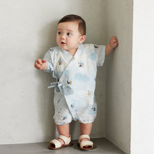 【今季完売】甚平オール スカイブルー 70~80cm