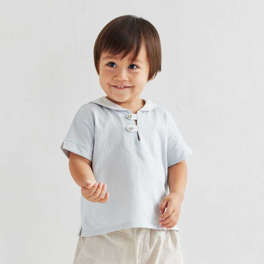 セーラー配色 Tシャツ ライトブルー 80cm・90cm・100cm・110cm