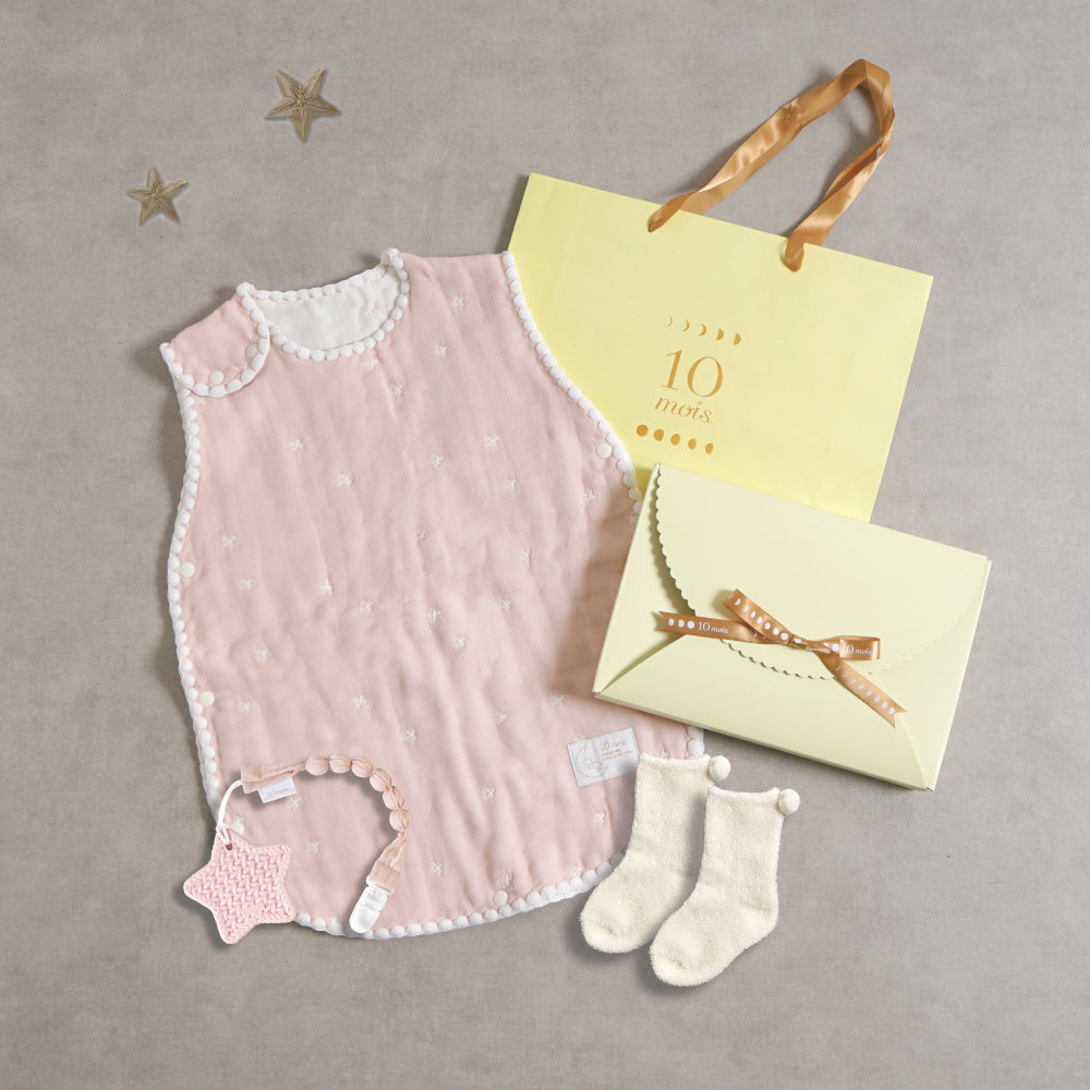 1万円ぴったり 出産祝いギフトセット ピンク/ 名入れ刺繍可