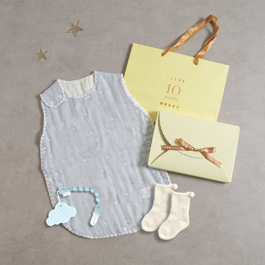 1万円ぴったり 出産祝いギフトセット ブルー/ 名入れ刺繍可