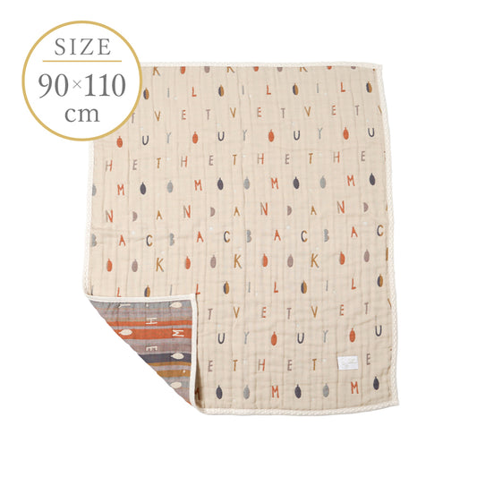 コットンウールガーゼケット(ベビーサイズ) ベージュ / 名入れ刺繍可