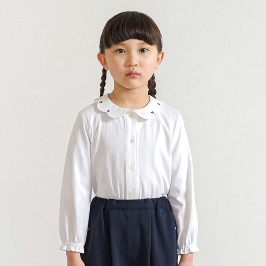 お受験服 フラワーカラー長袖ブラウス 90cm・100cm・110cm・120cm