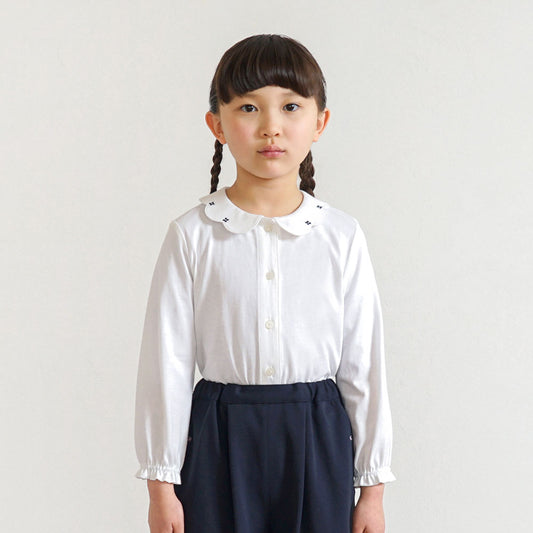 お受験服 フラワーカラー長袖ブラウス 90cm・100cm・110cm・120cm