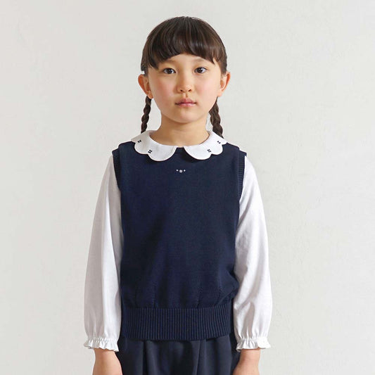 お受験服 クルーネックベスト ネイビー 90cm・100cm・110cm・120cm