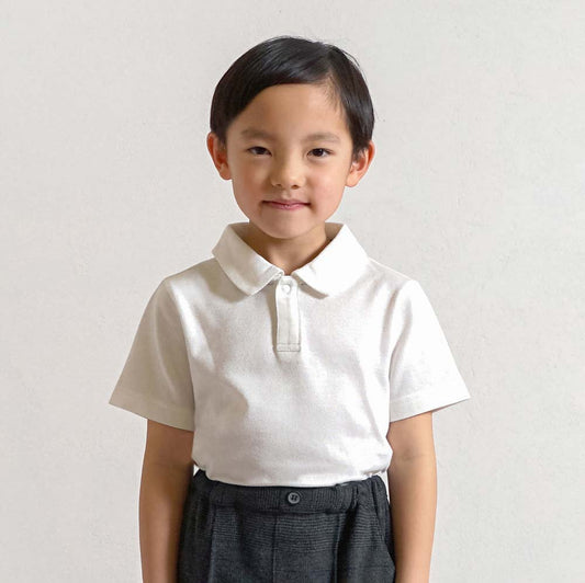 お受験服 半袖ポロシャツ ホワイト 90cm・100cm・110cm・120cm
