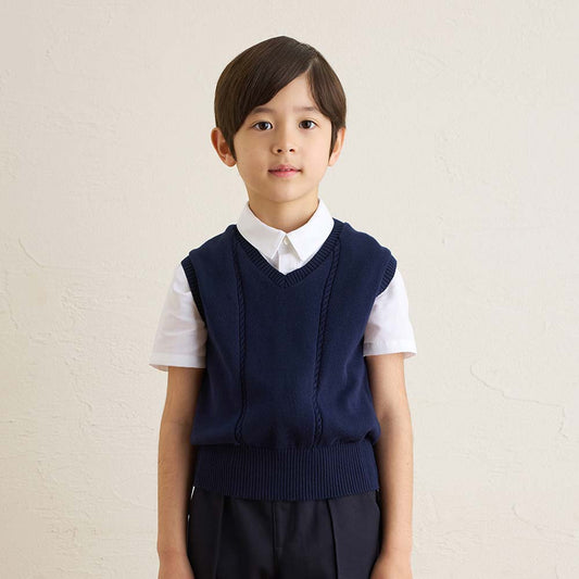 お受験服 Vネックベスト ネイビー 90cm・100cm・110cm・120cm
