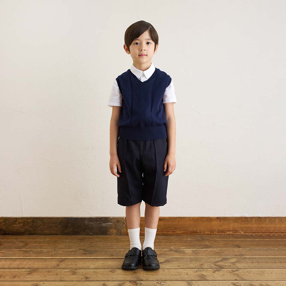 お受験服 Vネックベスト ネイビー 90cm・100cm・110cm・120cm