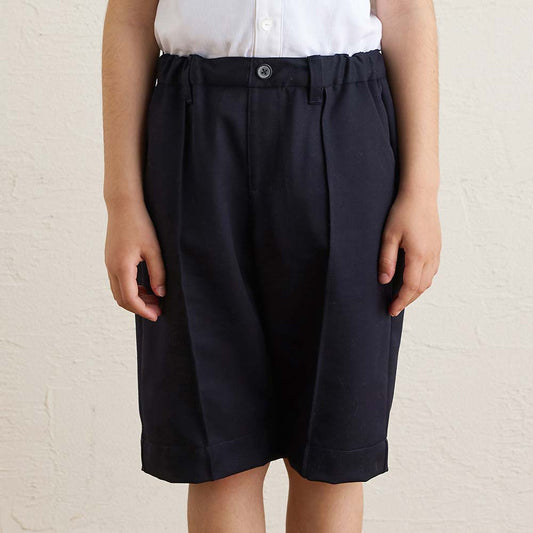 お受験服 ピンタックハーフパンツ ネイビー 100cm・110cm・120cm