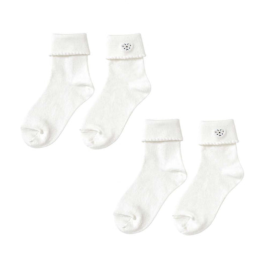 お受験 二つ折りソックス ホワイト 2足セット 14-16・16-18・18-20cm