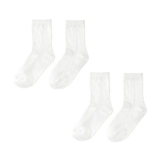 お受験 クルーソックス ホワイト 2足セット 14-16・16-18・18-20cm