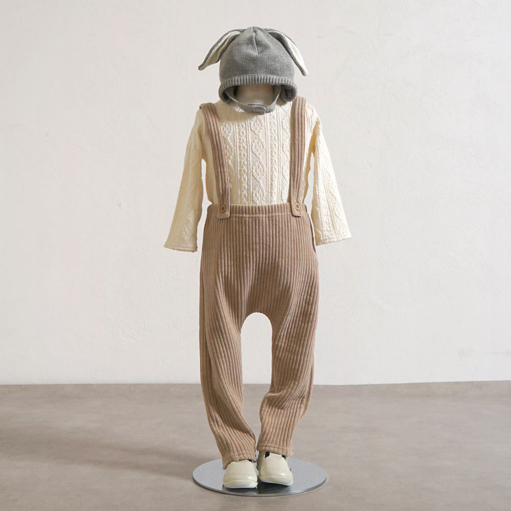 サスペンダーレギンスパンツ ベージュ 80cm・90cm・100cm – 10mois