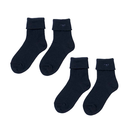 お受験 二つ折りソックス ネイビー 2足セット 14-16・16-18・18-20cm