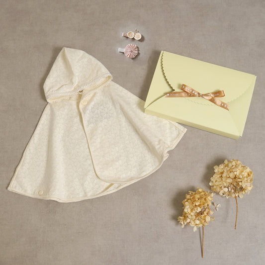 ナチュラルギフトセット UVマント&ヘアクリップ / 出産祝い 誕生日プレゼント ●