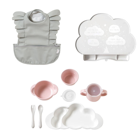 mamamanmaお食事3点セット grande ピンク フリル