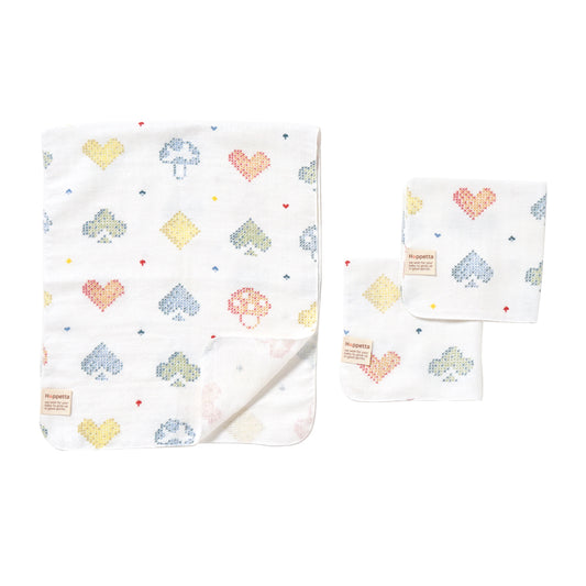 シャンピニオン ピケ コットンテンセル 沐浴ガーゼ・ハンカチセット