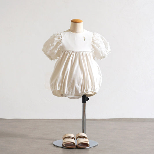 ポンポンロンパース ホワイト 70cm・80cm