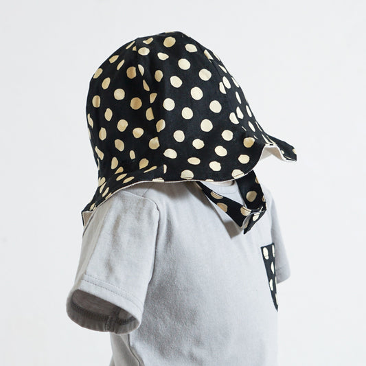 リバーシブルチューリップハット ブラック 頭囲44-46cm・48-50cm