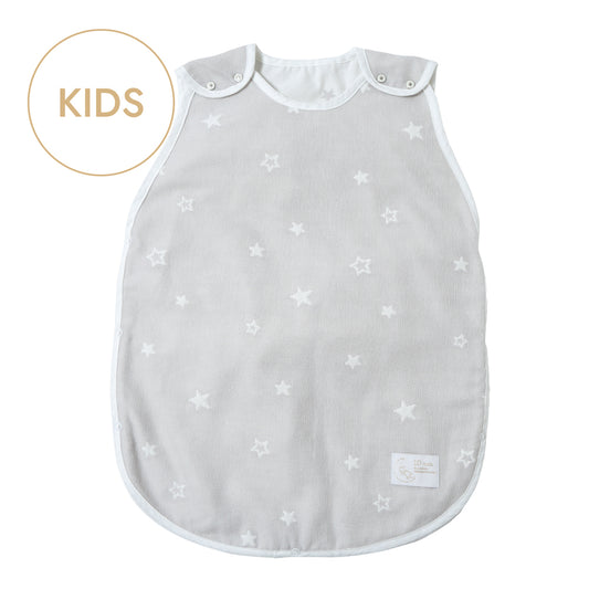 ダブルガーゼ キッズスリーパー リバーシブル グレー×ホワイト