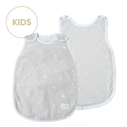 PATTO MOTTO COOL キッズスリーパーコットンメッシュパーツ付 グレー×ホワイト